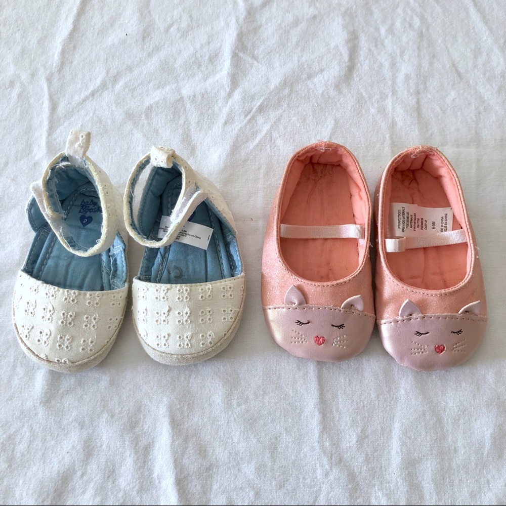 Oshkosh B’Gosh Espadrilles and Pink Cat Flats - Picture 1 of 7